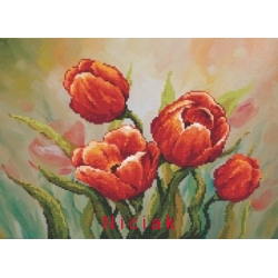 Aida z podmalowanym tłem - Dostojne tulipany
