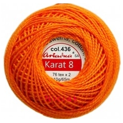 Kordonek Karat 8 - kolor 436 - ciemny pomarańcz